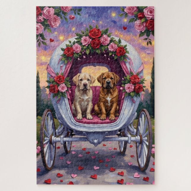 Bullmastiff Dog Valentine's Day  Jigsaw Puzzle (Vertical)