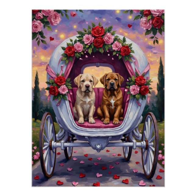 Bullmastiff Dog Valentine's Day  Poster (Front)