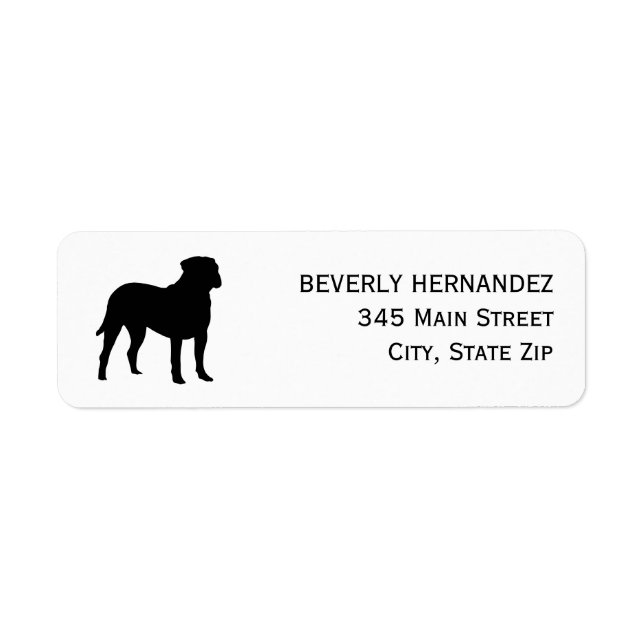 Bullmastiff Dog Walker Trainer Puppy sitting  Label (Front)