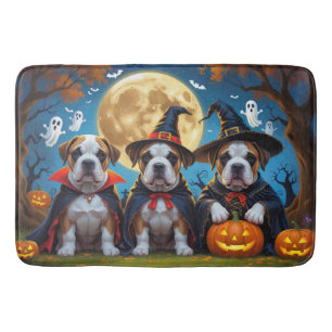 Bullmastiff Dogs Pumpkin Halloween Funny Bath Mat