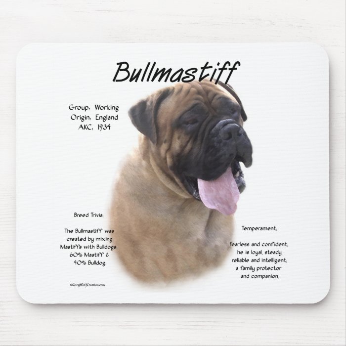 Bullmastiff (fawn) History Design Mousepad