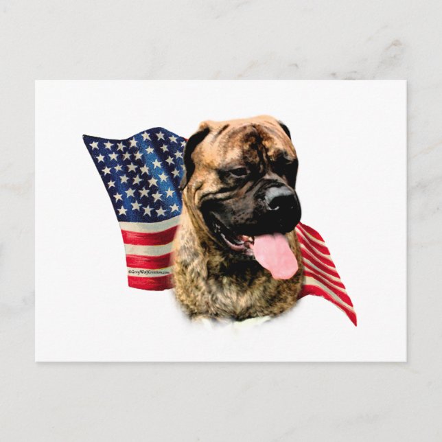 Bullmastiff Flag Postcard (Front)