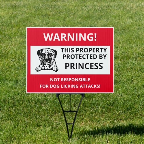 BULLMASTIFF  Funny Beware of Dog Sign