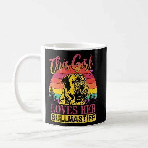 Bullmastiff Girl Cool Vintage Retro For Dog Mom  Coffee Mug