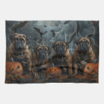 Bullmastiff Halloween Night Doggy Delight Kitchen Towel
