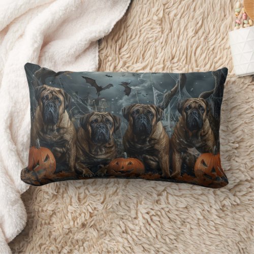 Bullmastiff Halloween Night Doggy Delight Lumbar Pillow