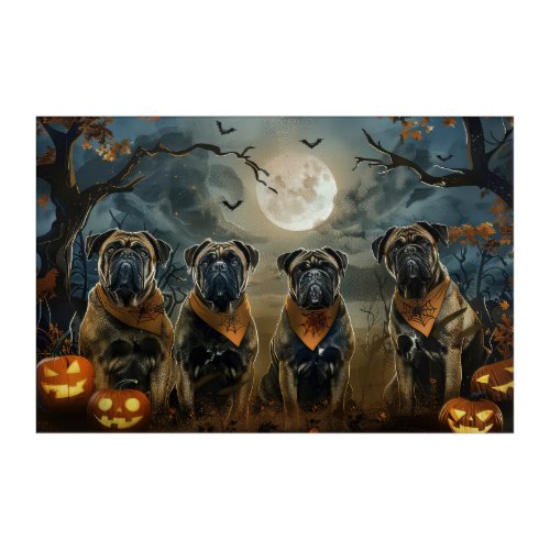 Bullmastiff Halloween Spooky Acrylic Print