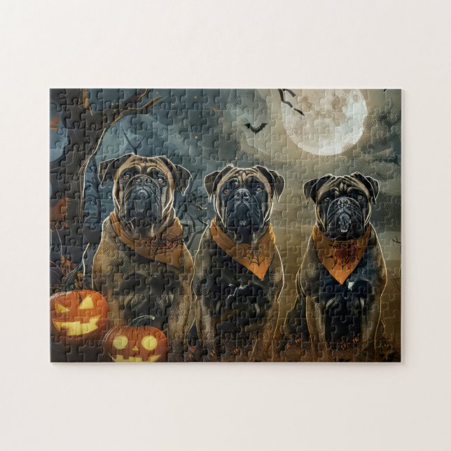 Bullmastiff Halloween Spooky Jigsaw Puzzle (Horizontal)