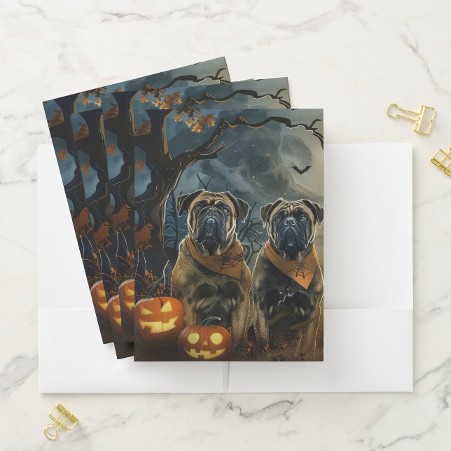Bullmastiff Halloween Spooky Pocket Folder (In Situ)