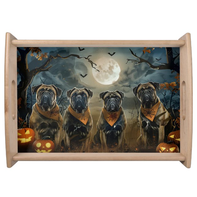 Bullmastiff Halloween Spooky Serving Tray (Front)