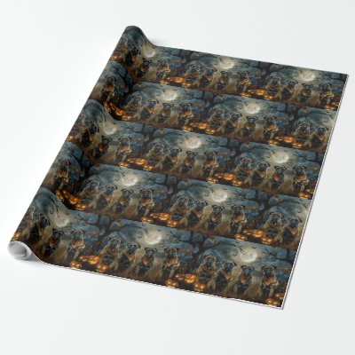 Bullmastiff Halloween Spooky Wrapping Paper