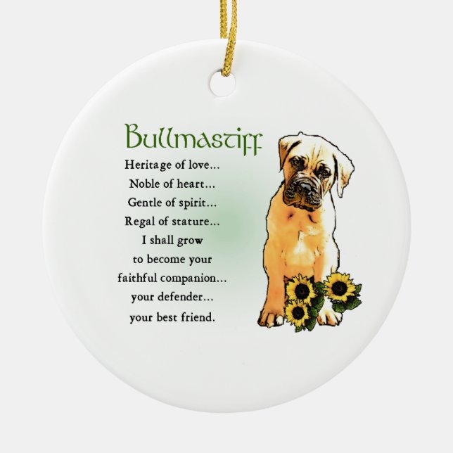 Bullmastiff Heritage of Love Gifts Ceramic Ornament (Front)