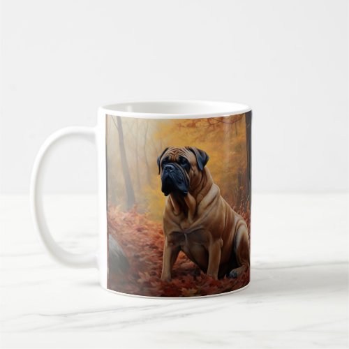 Bullmastiff  in Autumn Leaves Fall Inspire Coffee Mug