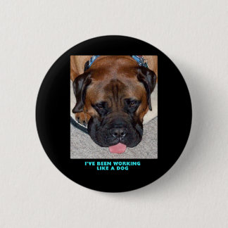 Bullmastiff I've Been Working Like A Dog Button