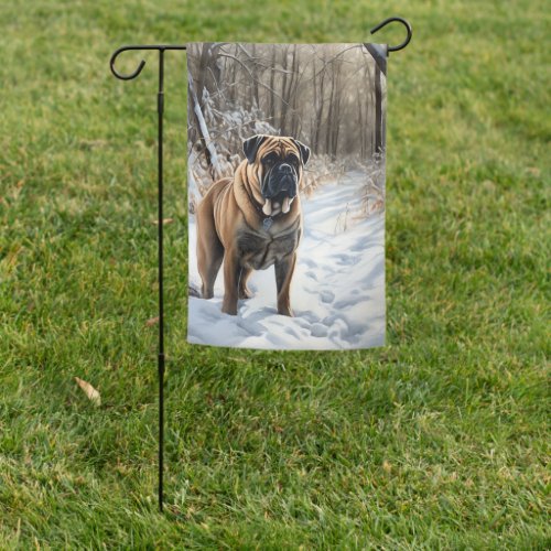 Bullmastiff Let It Snow Christmas Garden Flag