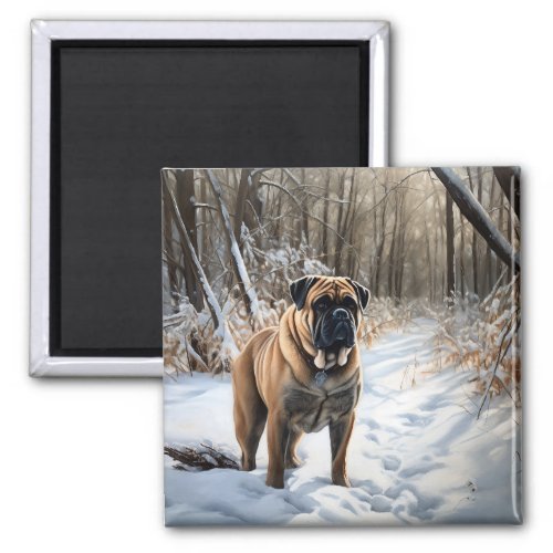 Bullmastiff Let It Snow Christmas Magnet