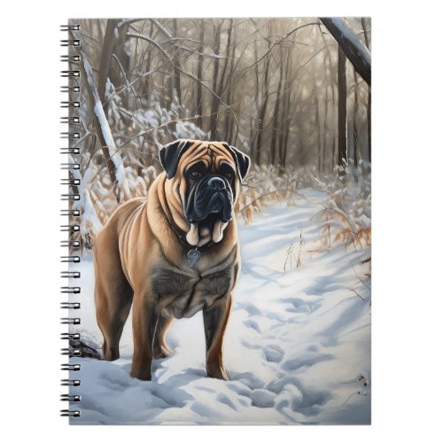 Bullmastiff Let It Snow Christmas Notebook