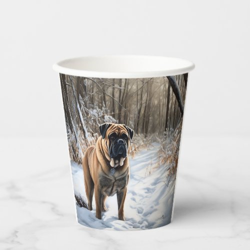 Bullmastiff Let It Snow Christmas Paper Cups