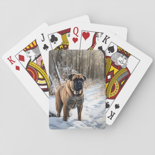 Bullmastiff Let It Snow Christmas Poker Cards