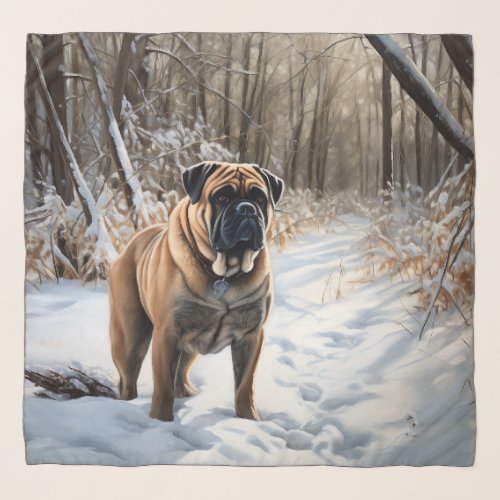 Bullmastiff Let It Snow Christmas Scarf