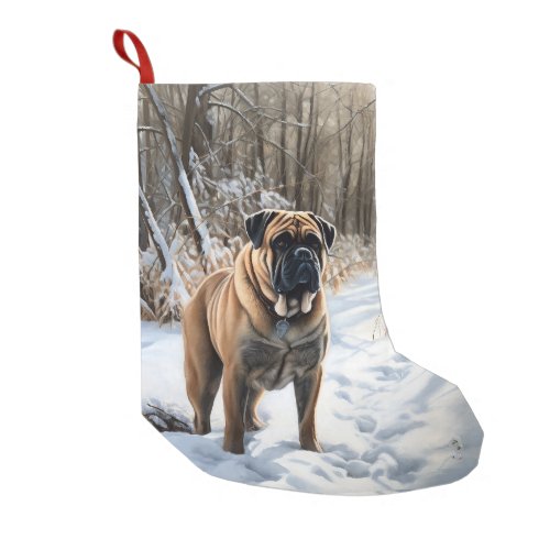 Bullmastiff Let It Snow Christmas Small Christmas Stocking