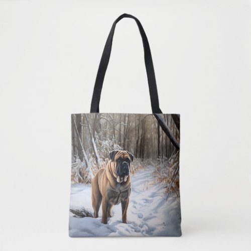 Bullmastiff Let It Snow Christmas Tote Bag