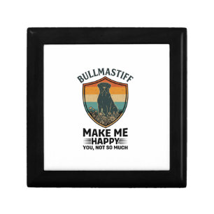 Bullmastiff Make Me Happy Dog Shield Retro Sunset Gift Box