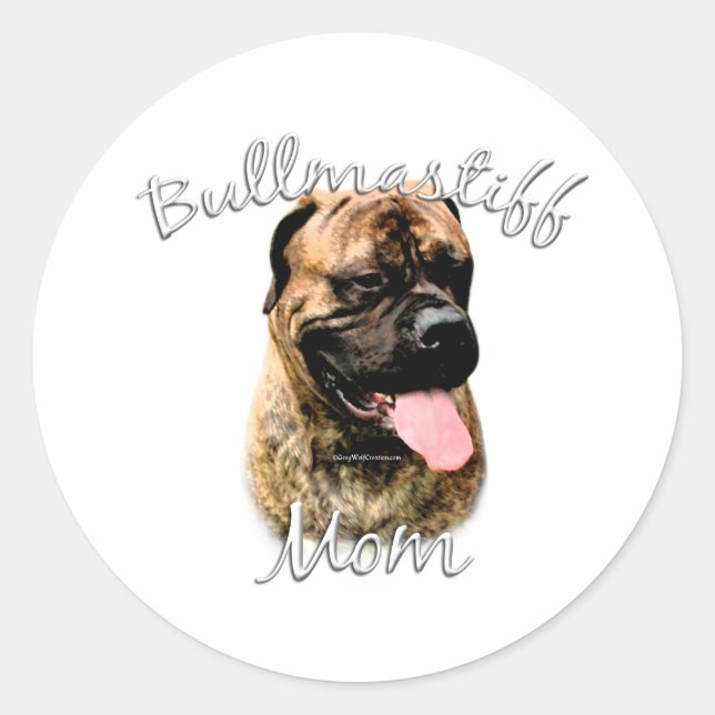 Bullmastiff Mom 2 Classic Round Sticker (Front)