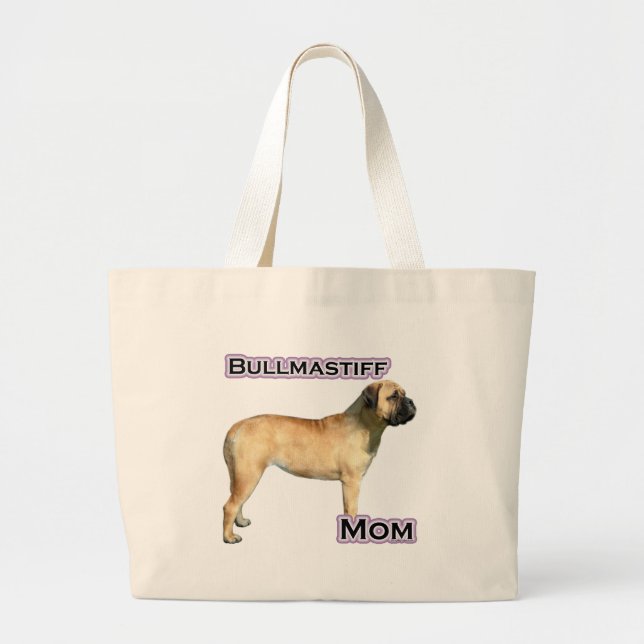 Bullmastiff Mom 4 Large Tote Bag (Front)
