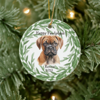 Bullmastiff Monogram Pet Christmas Ornament