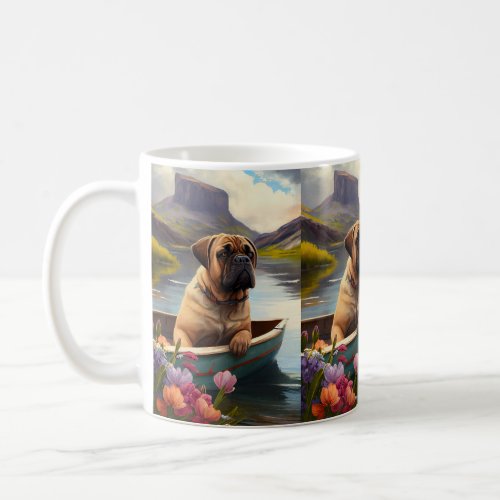 Bullmastiff on a Paddle A Scenic Adventure Coffee Mug