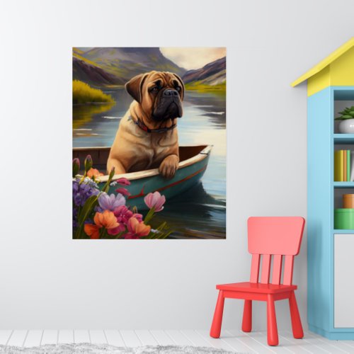 Bullmastiff on a Paddle A Scenic Adventure Poster