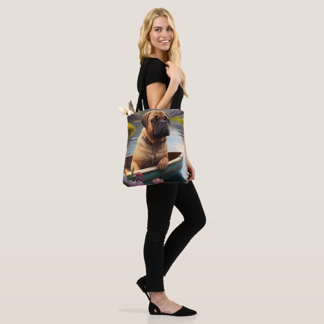Bullmastiff on a Paddle: A Scenic Adventure Tote Bag (On Model)