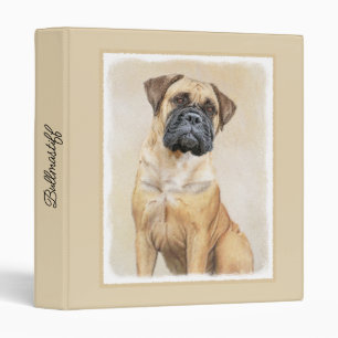 Bullmastiff Painting - Cute Original Dog Art 3 Ring Binder