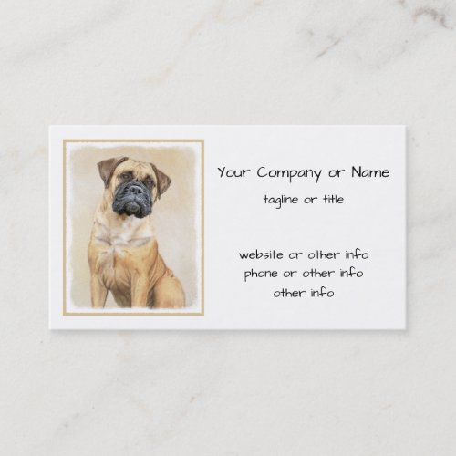 Bullmastiff Painting _ Cute Original Dog Art Business Card