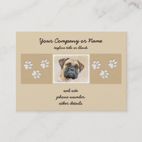 Bullmastiff Painting _ Cute Original Dog Art Business Card
