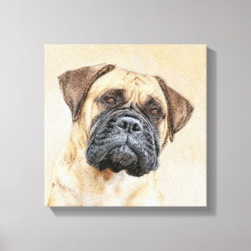 Bullmastiff Painting _ Cute Original Dog Art Canvas Print