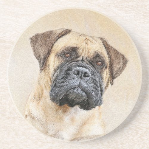 Bullmastiff Painting _ Cute Original Dog Art Coaster