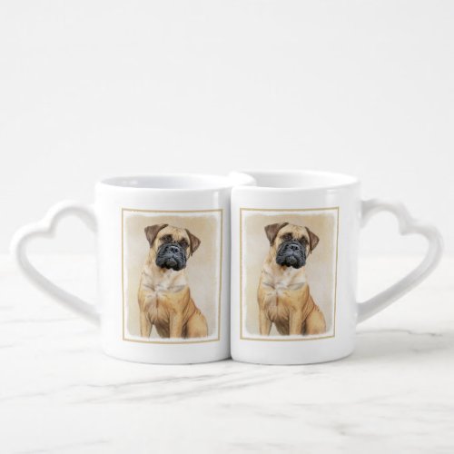 Bullmastiff Painting _ Cute Original Dog Art Coffee Mug Set