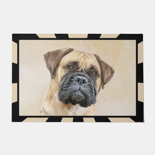 Bullmastiff Painting - Cute Original Dog Art Doormat (Front)