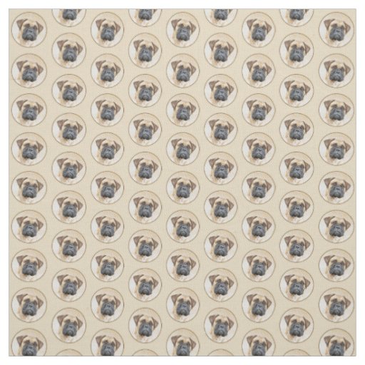 Bullmastiff Painting - Cute Original Dog Art Fabric