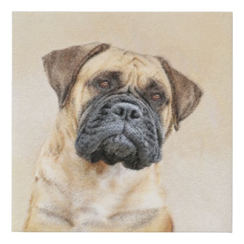 Bullmastiff Painting _ Cute Original Dog Art Faux Canvas Print