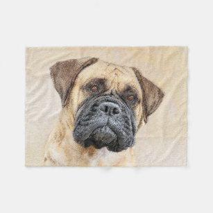 Bullmastiff Painting - Cute Original Dog Art Fleece Blanket