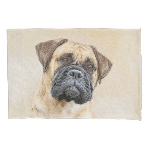 Bullmastiff Painting _ Cute Original Dog Art Pillow Case