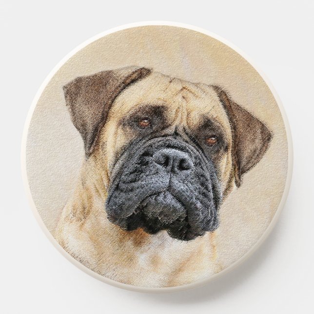 Bullmastiff Painting - Cute Original Dog Art PopSocket (Popsocket)