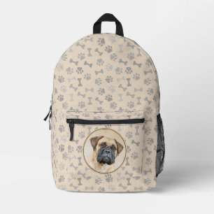 Bullmastiff Painting - Cute Original Dog Art Printed Backpack