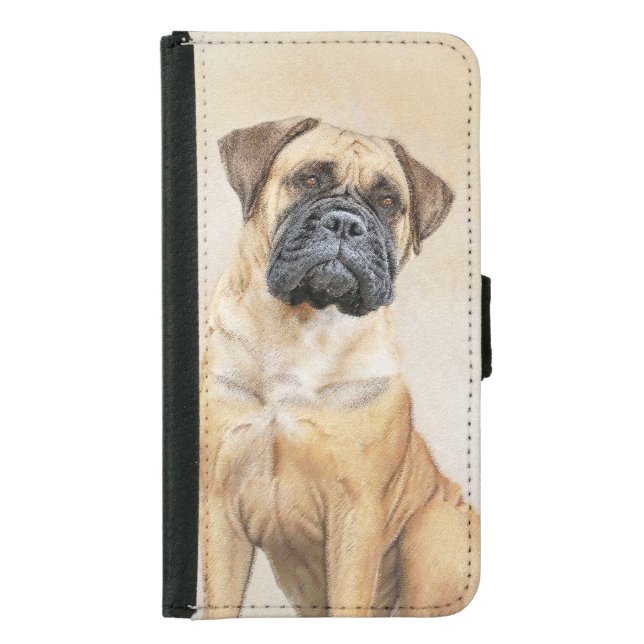 Bullmastiff Painting - Cute Original Dog Art Samsung Galaxy Wallet Case (Front)