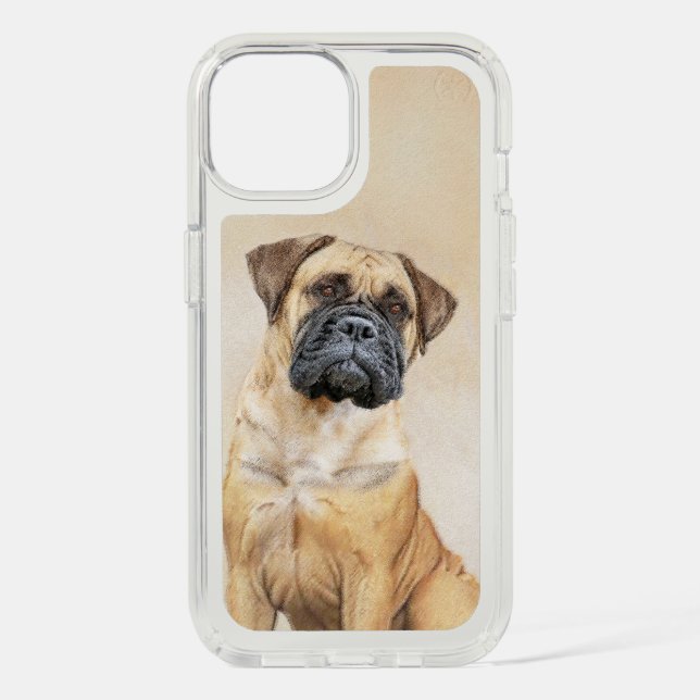 Bullmastiff Painting - Cute Original Dog Art Speck iPhone Case (Front)