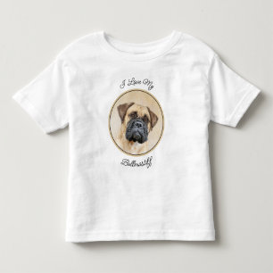 Bullmastiff Painting - Cute Original Dog Art Toddler T-shirt