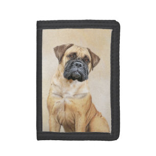 Bullmastiff Painting - Cute Original Dog Art Trifold Wallet